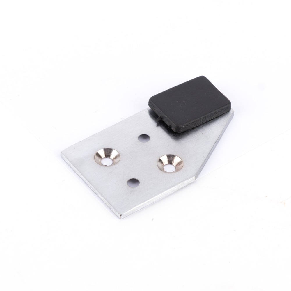 Sash Striker Plate with Rubber Guard - Satin Chrome